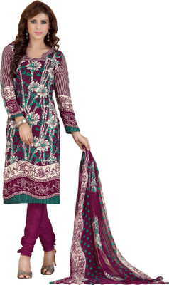 

Jiya Crepe Self Design, Printed Salwar Suit Dupatta Material(Un-stitched), Multicolor