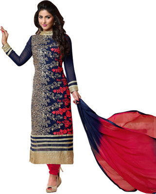 

Araja Georgette Embroidered Salwar Suit Dupatta Material(Un-stitched), Blue