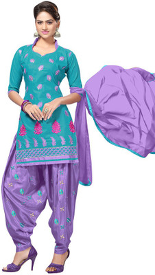 

Trendz Apparels Cotton Embroidered Salwar Suit Dupatta Material(Un-stitched), Light green