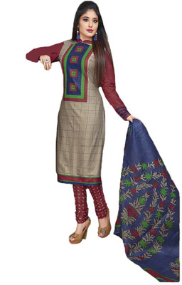 

Indian Wear Online Cotton Printed Semi-stitched Salwar Suit Dupatta Material, Multicolor
