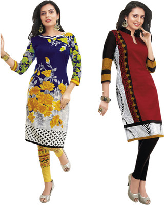 

Kanheyas Cotton Printed Kurti Fabric(Un-stitched), Multicolor