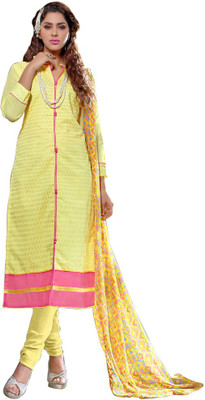 

Jiya Chanderi Self Design, Embroidered Salwar Suit Dupatta Material(Un-stitched), Yellow