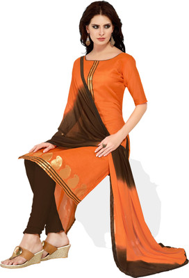 

Jiya Silk Self Design, Embroidered Salwar Suit Dupatta Material(Un-stitched), Brown;orange