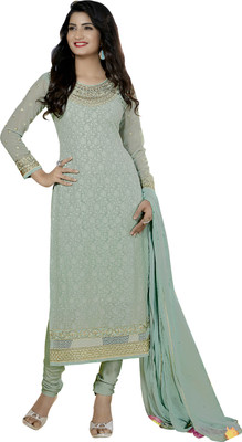 

Khushali Georgette Self Design, Embroidered Salwar Suit Dupatta Material(Un-stitched), Green