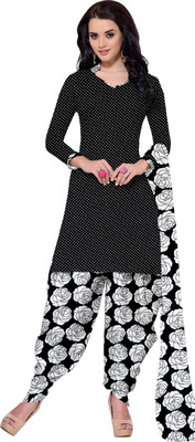 

Jiya Crepe Self Design, Printed Salwar Suit Dupatta Material(Un-stitched), Black