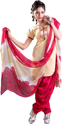 

Jiya Cotton Self Design, Printed Salwar Suit Dupatta Material(Un-stitched), Beige;pink