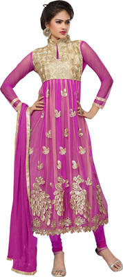 

Trendz Apparels Net Embroidered Salwar Suit Dupatta Material(Un-stitched), Pink