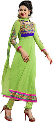 

Khushali Georgette Self Design Salwar Suit Dupatta Material(Un-stitched), Light green