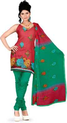 

Khushali Cotton Self Design Salwar Suit Dupatta Material(Un-stitched), Red