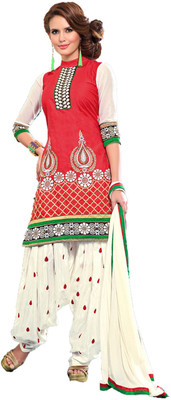 

Party Wear Dresses Georgette Embroidered Semi-stitched Salwar Suit Dupatta Material, Multicolor