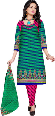 

Araja Cotton Printed Salwar Suit Dupatta Material(Un-stitched), Light green