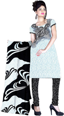 

Jiya Crepe Self Design, Printed Salwar Suit Dupatta Material(Un-stitched), Multi;white