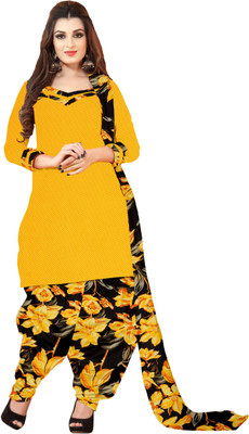 

Khushali Crepe Printed Dress/Top Material(Un-stitched), Yellow