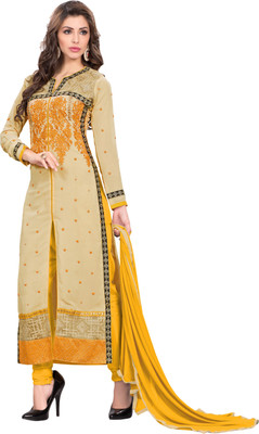 

Jiya Georgette Self Design, Embroidered Salwar Suit Dupatta Material(Un-stitched), Beige;yellow