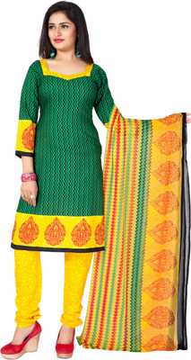 

Trendz Apparels Crepe Printed Dress/Top Material(Un-stitched), Green