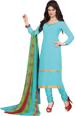 

Khushali Georgette Self Design, Embroidered Salwar Suit Dupatta Material(Un-stitched), Multicolor