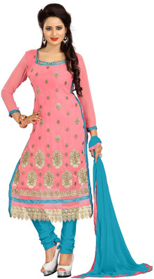 

Khushali Georgette Self Design, Embroidered Salwar Suit Dupatta Material(Un-stitched), Light blue;pink