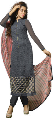 

Khushali Georgette Self Design, Embroidered Salwar Suit Dupatta Material(Un-stitched), Grey;multicolor