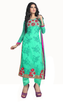 

Jiya Georgette Self Design, Embroidered Salwar Suit Dupatta Material(Un-stitched), Green