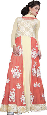 

BanoRani Georgette Embroidered Semi-stitched Salwar Suit Dupatta Material, Yellow