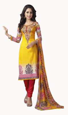

Jiya Cotton Self Design, Printed Salwar Suit Dupatta Material(Un-stitched), Multicolor;red;yellow