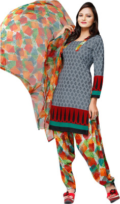 

Trendz Apparels Crepe Printed Salwar Suit Dupatta Material(Un-stitched), Grey