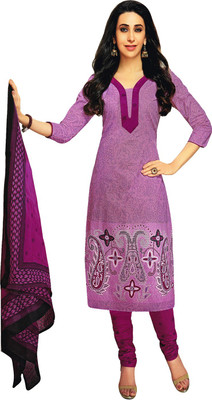 

Javuli Cotton Printed Dress/Top Material(Un-stitched), Purple
