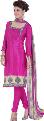

Khushali Crepe Self Design, Printed Salwar Suit Dupatta Material(Un-stitched), Pink
