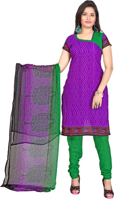 

Trendz Apparels Cotton Printed Dress/Top Material(Un-stitched), Purple