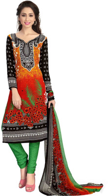 

SDM Crepe Printed Salwar Suit Dupatta Material(Un-stitched), Red