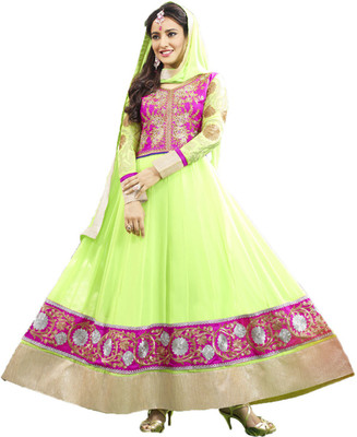 

Party Wear Dresses Georgette Embroidered Semi-stitched Salwar Suit Dupatta Material, Multicolor