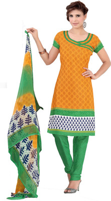 

Khushali Crepe Self Design, Printed Salwar Suit Dupatta Material(Un-stitched), Blue;green;orange;white
