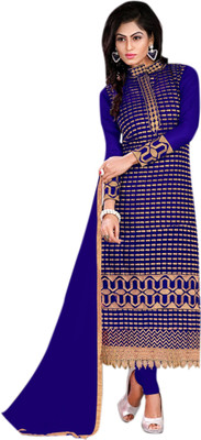 

Trendz Apparels Georgette Embroidered Salwar Suit Dupatta Material(Un-stitched), Blue