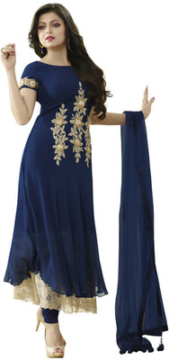 MF Retail Georgette Embroidered Salwar Suit Material