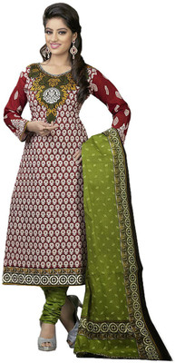 

Party Wear Dresses Cotton Printed Semi-stitched Salwar Suit Dupatta Material, Multicolor