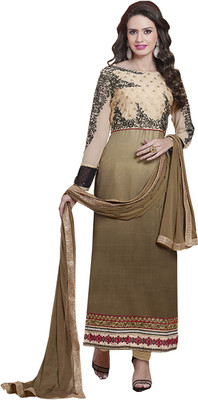 

Jiya Georgette Self Design, Embroidered Salwar Suit Dupatta Material(Un-stitched), Beige