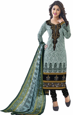 

Akag Cotton Floral Print Salwar Suit Dupatta Material(Un-stitched), Grey