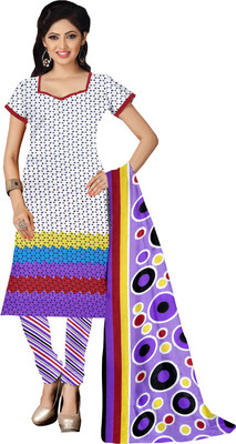 

Khushali Crepe Self Design Salwar Suit Dupatta Material(Un-stitched), Multicolor;purple;white