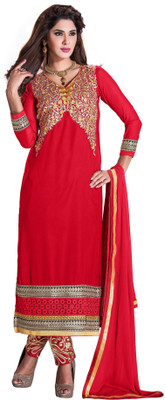 

Morli Georgette Self Design Salwar Suit Dupatta Material(Un-stitched), Red