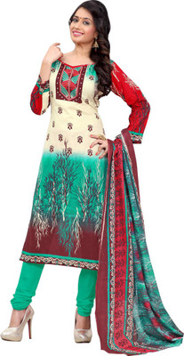 

Araja Cotton Printed Salwar Suit Dupatta Material(Un-stitched), Green