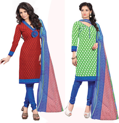 

Khushali Cotton Self Design, Printed Salwar Suit Dupatta Material(Un-stitched), Blue;green;multicolor;red;white