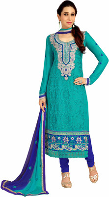 

Jiya Cotton Self Design, Embroidered Salwar Suit Dupatta Material(Un-stitched), Blue