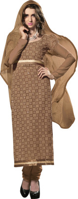

Khushali Georgette Embroidered Salwar Suit Dupatta Material(Un-stitched), Brown