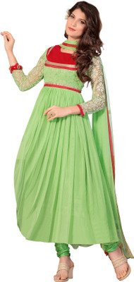 

Jiya Net Self Design Salwar Suit Dupatta Material(Un-stitched), Light green;red