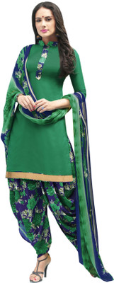 

Jiya Crepe Self Design Salwar Suit Dupatta Material(Un-stitched), Green;multicolor