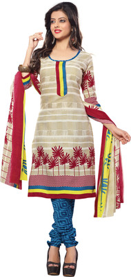 

Khushali Cotton Self Design, Printed Salwar Suit Dupatta Material(Un-stitched), Beige;blue;multicolor