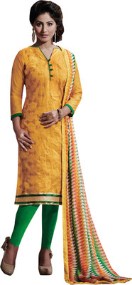 

Khushali Chanderi Self Design, Embroidered Salwar Suit Dupatta Material(Un-stitched), Green;multicolor;yellow
