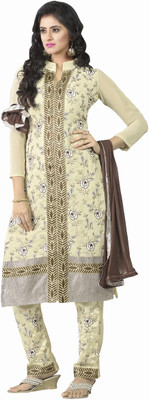 

Jiya Georgette Self Design, Embroidered Salwar Suit Dupatta Material(Un-stitched), Beige;brown