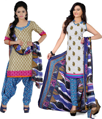 

Jiya Crepe Self Design, Printed Salwar Suit Dupatta Material(Un-stitched), Beige;blue;multicolor;white