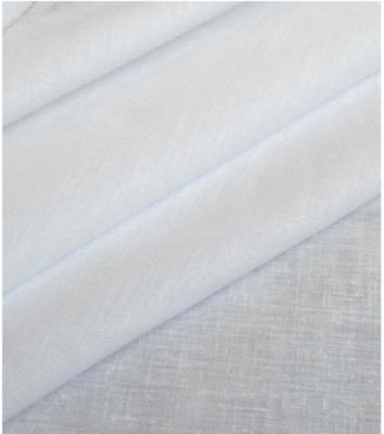 

Jack Danieels Cotton Linen Blend Solid Shirt Fabric(Un-stitched), White